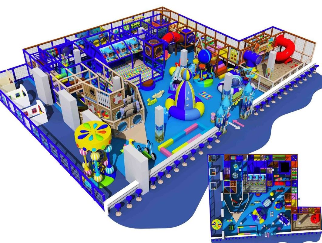 Temática do Mundo do Mar Baby Naughty Fort Parque de Jogos Indoor Soft Play House Pequeno Parque de Aventuras