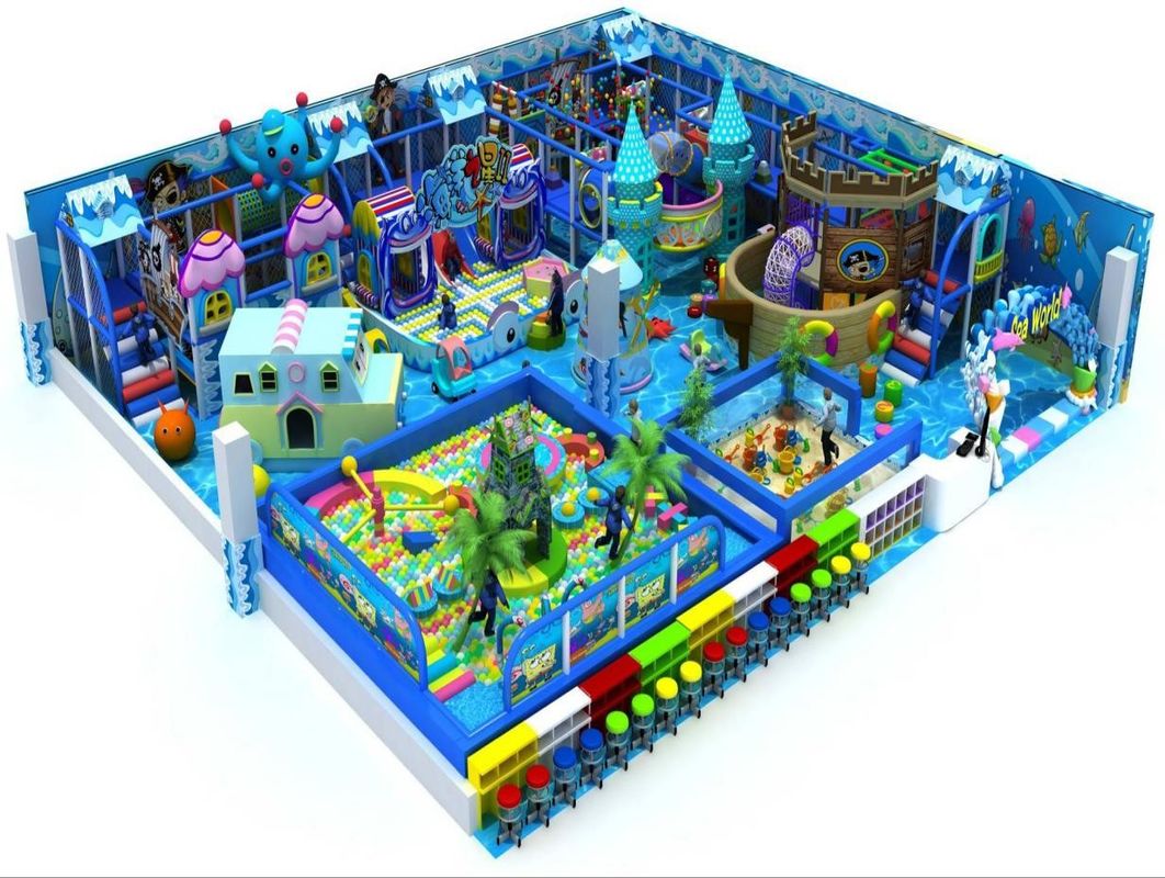 Temática do Mundo do Mar Baby Naughty Fort Parque de Jogos Indoor Soft Play House Pequeno Parque de Aventuras
