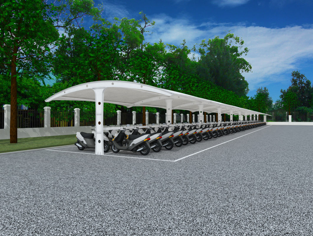 Tecido de membrana de tração PVDF Escola ao ar livre Carport Canopy de sombra para estacionamento