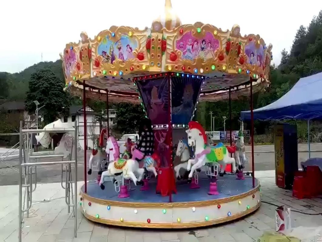 Parque de diversões de luxo Carrossel Parque ao ar livre Passeios para crianças Melhores Passeios de carrossel de 24 lugares