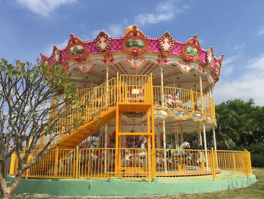 Parque de diversões de luxo Carrossel Parque ao ar livre Passeios para crianças Melhores Passeios de carrossel de 24 lugares