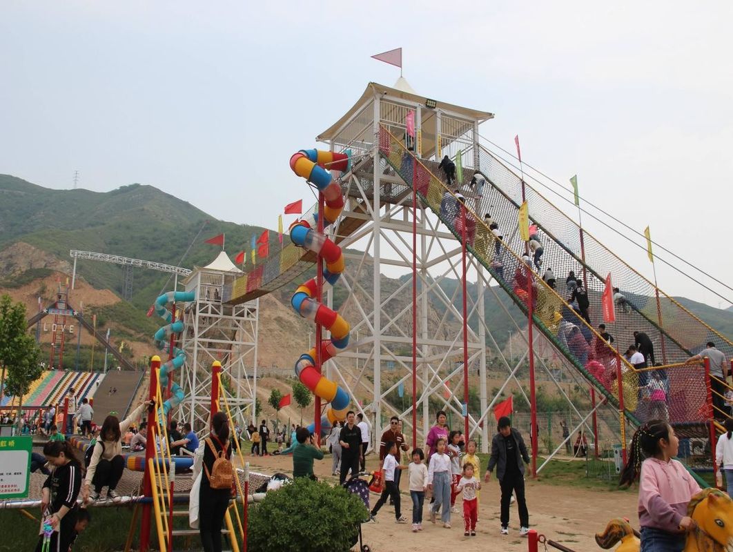 Premium Escalada Slide Sky Trail Equipamento Elevar Jogos ao ar livre Área Cênica Grande Castelo Voador