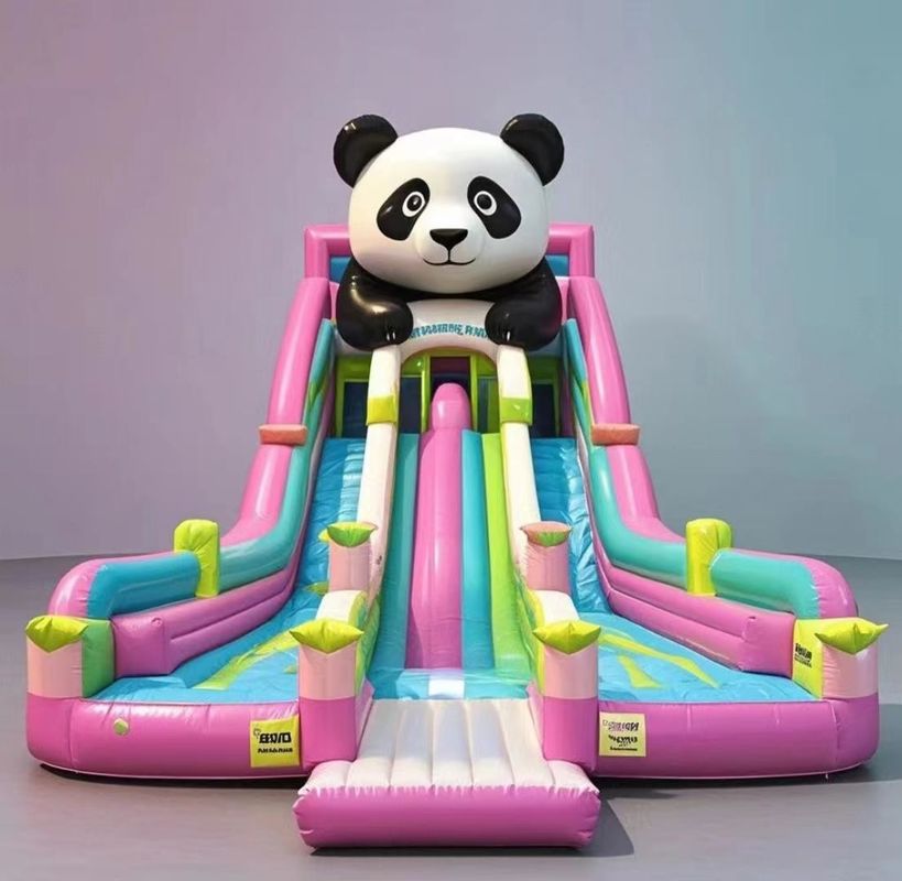 Animal Panda Castelo Inflavel Slide de Água Casa de Salto Colorido Castelo de Salto Interior Castelo de Salto Comercial