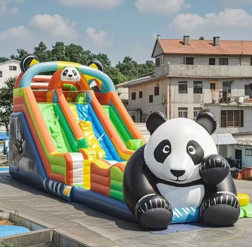 Animal Panda Castelo Inflavel Slide de Água Casa de Salto Colorido Castelo de Salto Interior Castelo de Salto Comercial