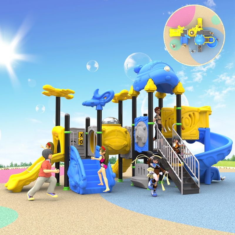 Cores personalizadas Equipamento comercial para brincar ao ar livre Crianças Soluções comerciais de playground