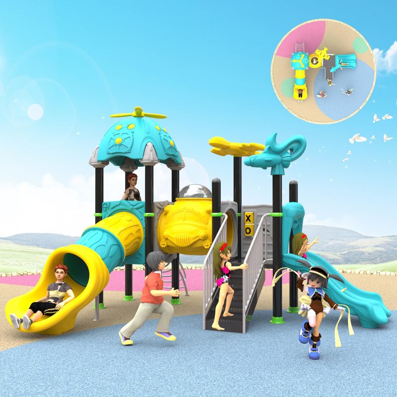 Cores personalizadas Equipamento comercial para brincar ao ar livre Crianças Soluções comerciais de playground
