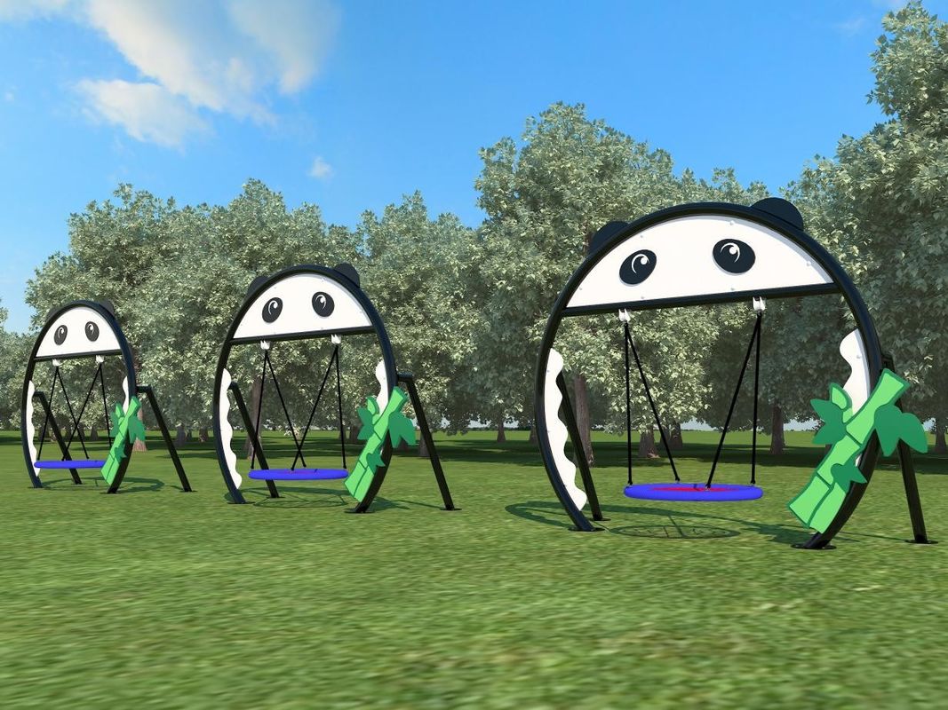 Panda em forma de jardim verde Jogos para crianças cadeira de balanço exterior 230cm balanço comercial