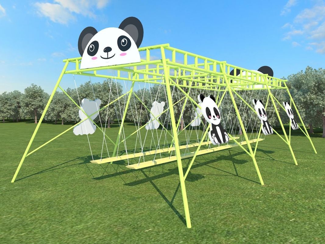 Panda em forma de jardim verde Jogos para crianças cadeira de balanço exterior 230cm balanço comercial