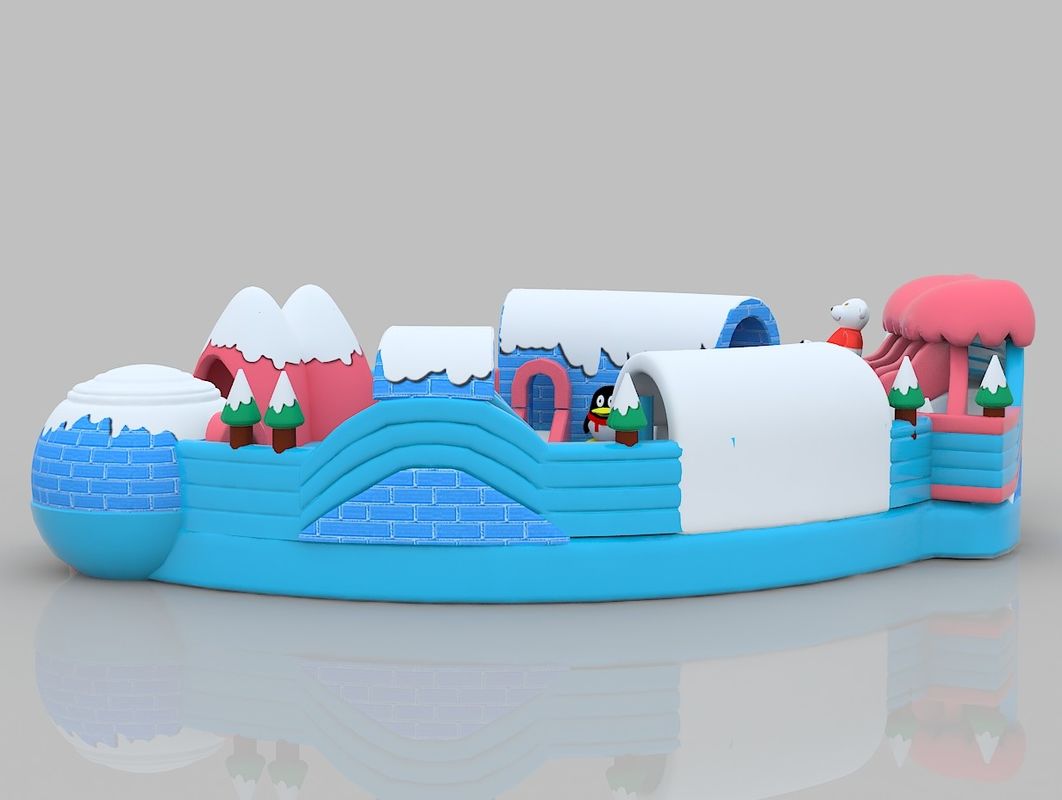Temática de neve Castelo inflável PVC colorido Salto interior Casa de salto para adultos