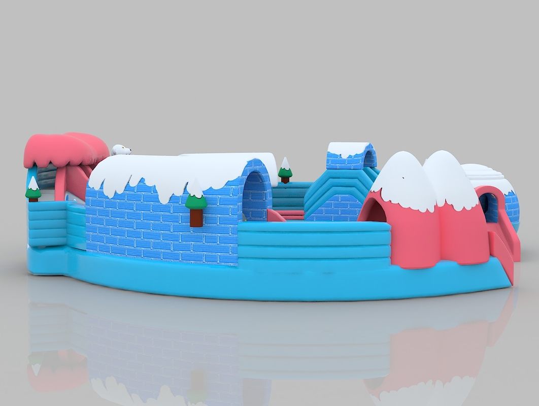 Temática de neve Castelo inflável PVC colorido Salto interior Casa de salto para adultos