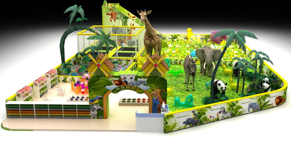 Terno de Playground Personalizado na Selva Escorregador Área de Recreação Infantil Equipamentos de Playground Infantil Interno