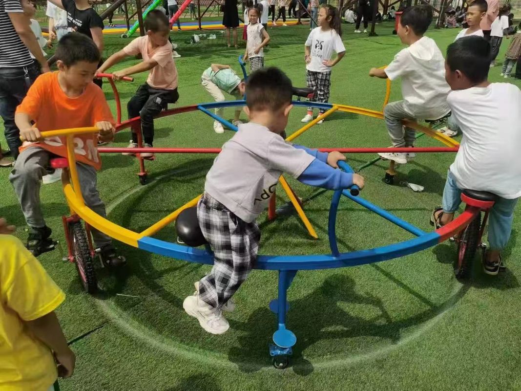 Equipamento de ginástica ao ar livre Crianças Passeios de diversão Cavalo de balanço 4/6/8/10 Assentos Cavalo de carrossel