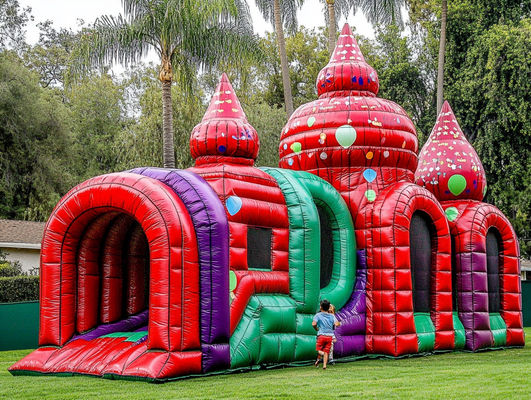 Parque temático Castelo inflável Aluguer Castelo de saltos Equipamento de playground ao ar livre